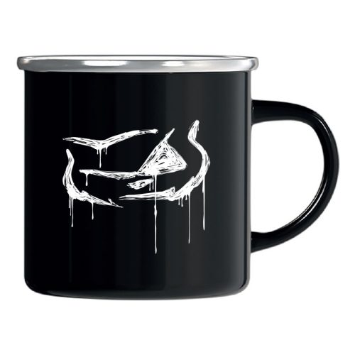 Pepper fém bögre graffhead black (white)