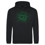 Pepper hoodie crash head black/neon green