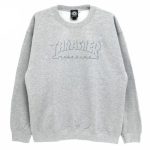 Thrasher Crew Shadow Mag Logo Heather Gray