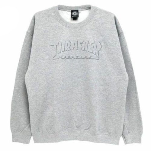 Thrasher Crew Shadow Mag Logo Heather Gray