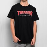Thrasher tee outlined black